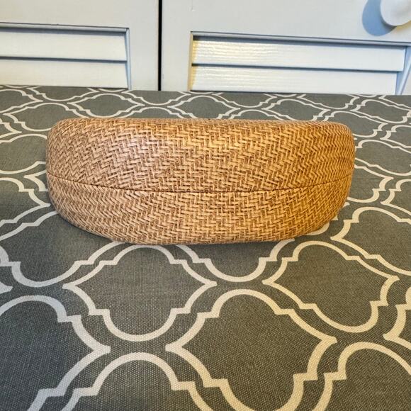 Maui Jim woven faux bamboo sunglasses hard shell clamshell case Unisex Brown - Picture 3 of 9